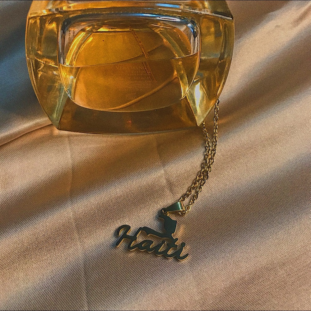 Haiti map country necklace